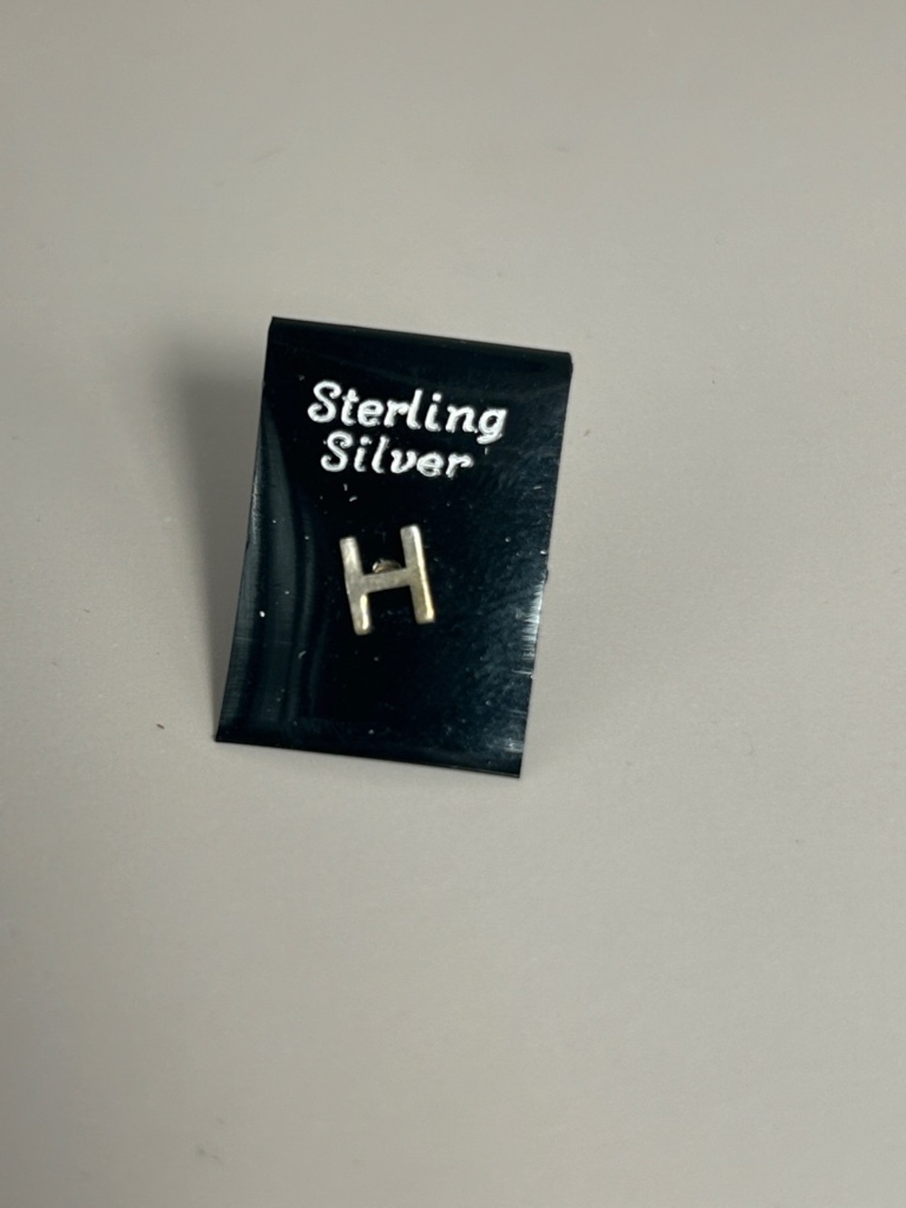 Sterling Silver 'H' Initial Stud Earring
